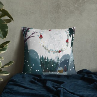 Premium Pillow - Prayer to the Winter Goddess - Yule Collection - 22×22