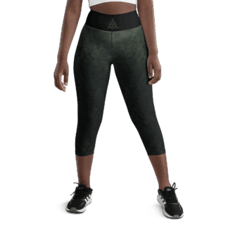 Yoga Capri Leggings - Triquetra - Woodland Serenity